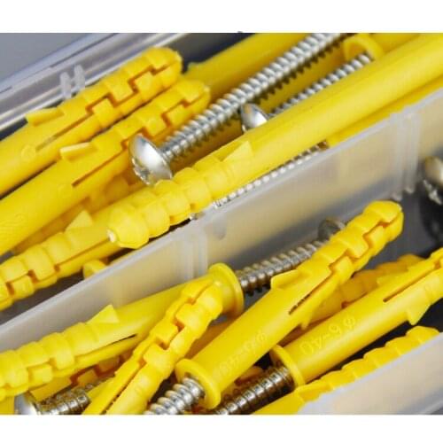 Free shipping [M6] small yellow croaker with 304 stainless steel big flat head self attack screw set expansion screw wall plug