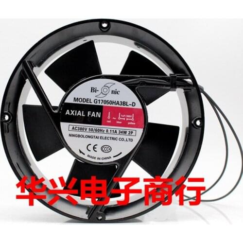 Bi-Sonic G17050HA3BL-D AC 330V 0.11A 170x170mm 2-Wire Server Cooling Fan