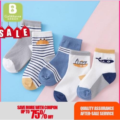 Curbblan 5Pairs/Lot 0-3Y Cute Baby Socks Cartoon Baby Sock For Girls Cotton Mesh Kids Boys Girl Toddler Socks Baby Accessories