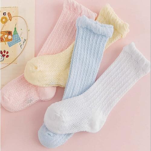Baby Tube Socks Newborn Infants Cotton Socks Spring And Autumn 0-1-2 Years Old Baby Breathable Hollow out Socks