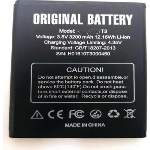 DOOGEE T3 Battery Replacement 3200mAh Large Capacity Li-ion Backup Battery For DOOGEE T3 Phone with phone stander