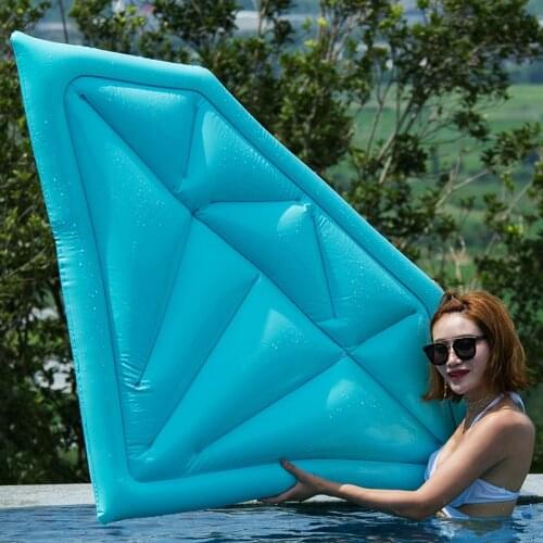 180cm Giant Diamond SKY Blue Inflatable Pool Float LIE-On Swimming Ring Adult Child Water Party Toy Air Mattress Lounger Piscina