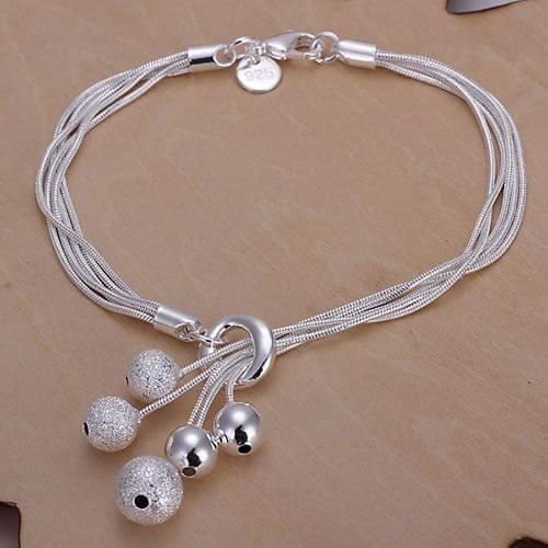 H243 free shipping bracelet, free shipping fashion jewelry Gloss Ball Bracelet /babajria awpajnwa silver color