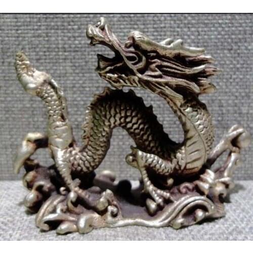 Chinese old bronze copper dragon statue