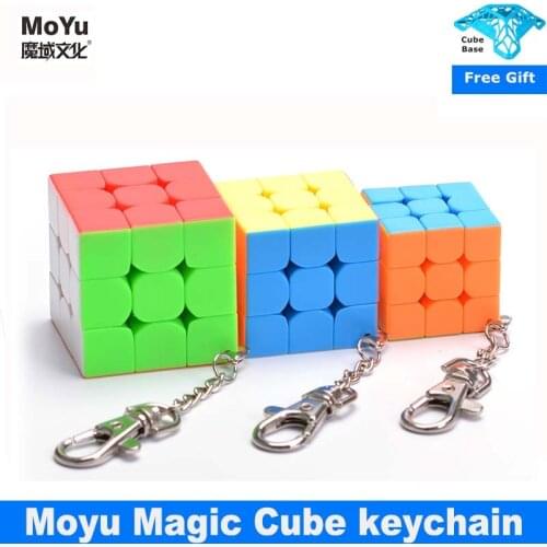 Moyu 3x3 Magic Cube KeyChain 3cm 3.5cm mofangjiaoshi Mini speed cube keychain Professional Educational toys Key Ring cubo magico