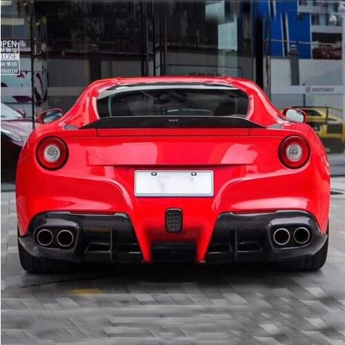 For 2012-15 Ferrari Berlinetta F12 2pcs/set Real Carbon Fiber DMC Style Rear Diffuser Lip Trim