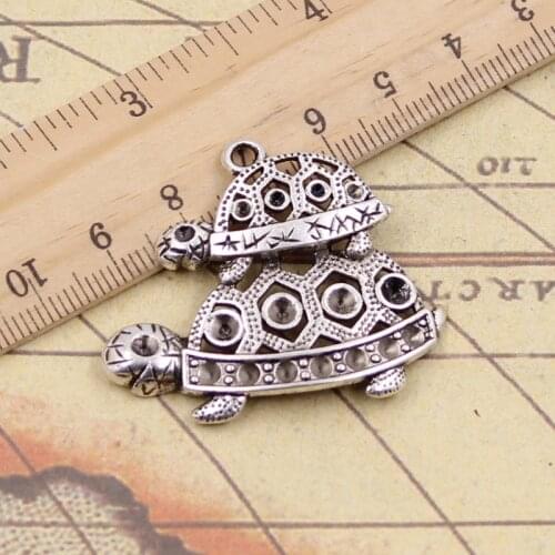 5pcs Charms Tortoise Turtle Sea 35x41mm Tibetan Silver Pendants Antique Jewelry Making DIY Handmade Craft For Bracelet Necklace