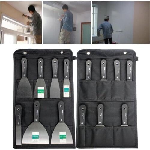 7 Pcs Portable Drywall Scrapers Blade Putty Knife Wall Shovel Carbon Steel Anti-Slip Plastic Handle House Refurbishing