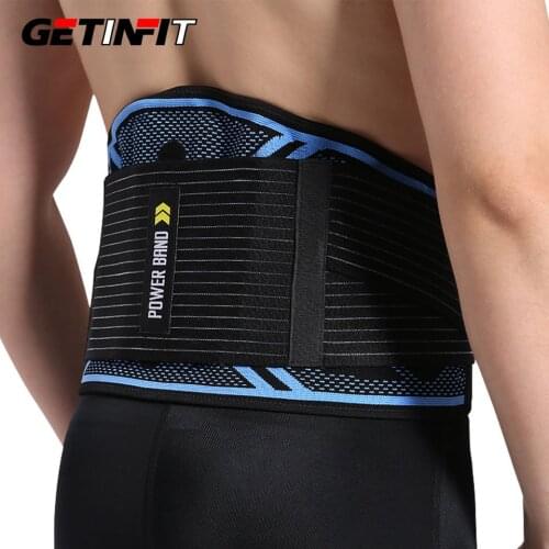 Getinfit Waist Support 6 Springs Waist Trainer Fitness Weightlifting Belt Adjustable Elastic Double Banded Sports Lumbar Brace