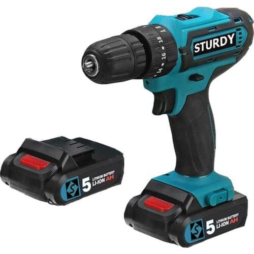 Sturdy Power Tools 42 Volt 5.0 Amps EXPRESS SERIAL Dual Cordless 27 Piece End Set Rechargeable Screwdriver Drill cordless hammer drill series