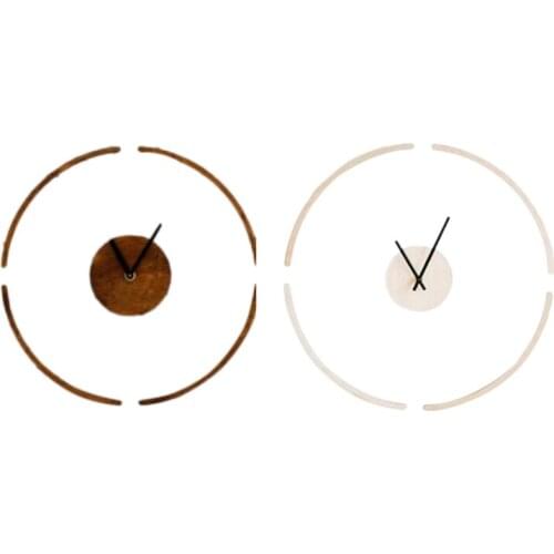Transparent Acrylic Suspension Wall Clock Simple Wooden Hanging Clock Creative Silent Clock Decor Wall Decorative