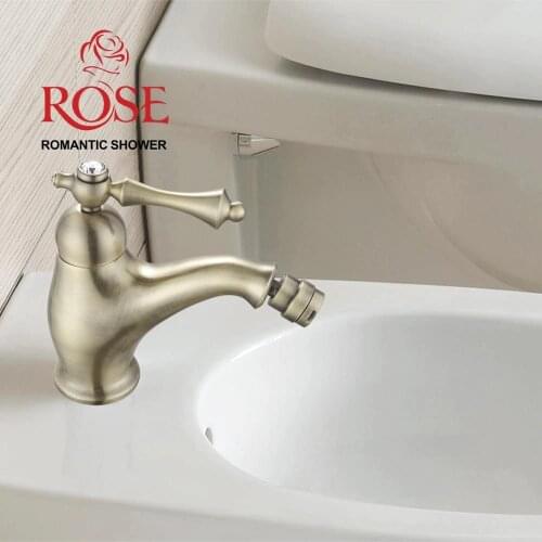ROSE bidet mixer, brass faucet bidet, bronze bidet mixer, antique style, faucet for water bidet, tap for hot and cold water,mixer with aerator R0107Q