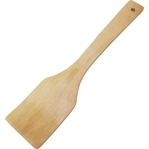 Natural Wooden Spatula For Frying Pan 11 inch No Paint Turner Spatula for Kitchen Cooking Utensil