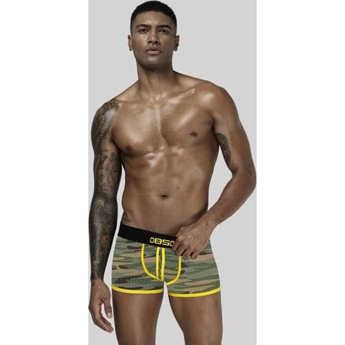 BSes85 mens panties thin breathable four-corner trouser head elastic sexy unmarked flat-corner pants camouflage youth