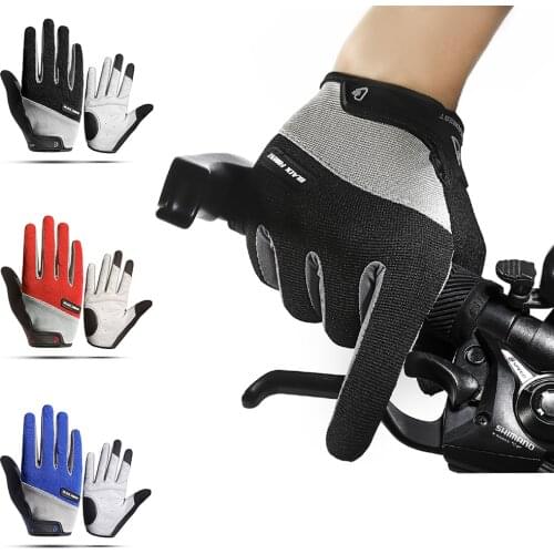 Outdoor men and women cycling gloves touch screen full finger bike gloves antiskid and shock-absorbing cycling climbing glove
