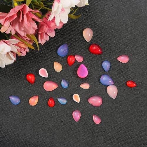 High Quality 10pcs 4 colors Resin Water Drop Shape Beads Cats Eye Ring Bead Handmade DIY Loose Bead For Jewelry Making Findings