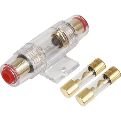 X Autohaux 4 6 8 Gauge AWG Inline Fuse Holder with 10A 15A 20A 30A 40A 50A 60A 70A 80A 100A AGU Fuses for Car Audio System 32V