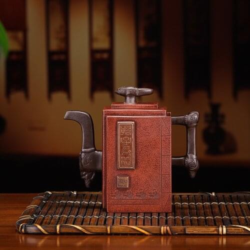 YIXING Purple Clay Full Raw Ore The Cultural Revolution Mud Teapot Art Of War Of Sun Tzu Infusion Of Tea Kettle Chinese Tetera