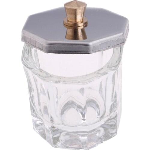 1pc Acrylic Nail Crystal Glass Dappen Dish Bowl Cup With Cap Liquid Powder Manicure Nail Art Tools Acrylic Powder Liquid Cups