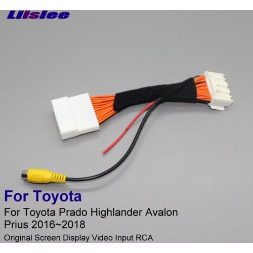 28 Pins RCA Adapter Wire For Toyota Prado Highlander Avalon Prius 2016~2018 Reverse Camera Original Display Input Cable