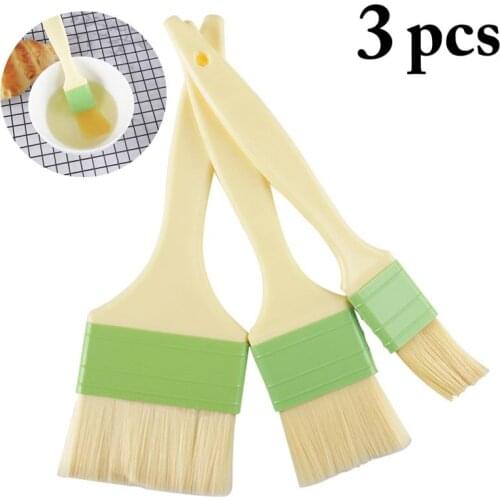 3pcs/set Practical Basting Brush Plastic Soft Hair Multi-Purpose Baking Brush Grilling Brush BBQ Tools Accessories Kitchen Tools