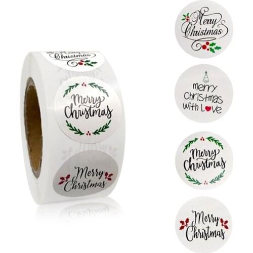 500Pcs Merry Christmas Sticker Gift Decoration Red Green Christmas Sticker Holiday gift Small business Packaging Label Sticker
