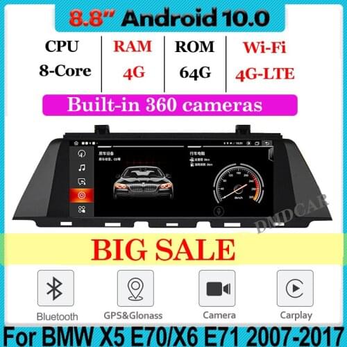 8.8" original car style Android 10 Car Multimedia Player for BMW X5 E70 F15/X6 E71 F16 (2007-2017) with BT Wi-Fi 4G