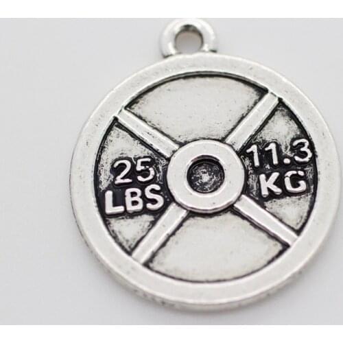 8Pcs 25LB Weight Plate Charm Pendant DUMBBELL crossfit BARBELL weightlifting gym