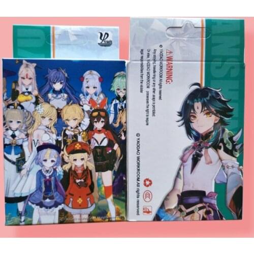 Anime genshin impact Cosplay Playing Cards Cartoon Deck Poker Cards Party Board With Box Gift Collection