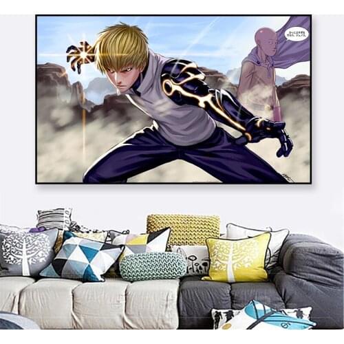 One Punch Man Anime Poster Anime Wall Scroll Decoration Poster Art Prints 50 x 70 cm,No Frame