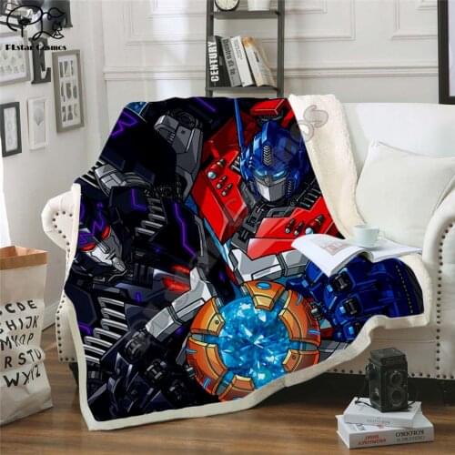 Kid Autobots transformation robot 3d Blanket Design Flannel Fleece Blanket Printed Children Warm Bed Throw Blanket Kids Blanket