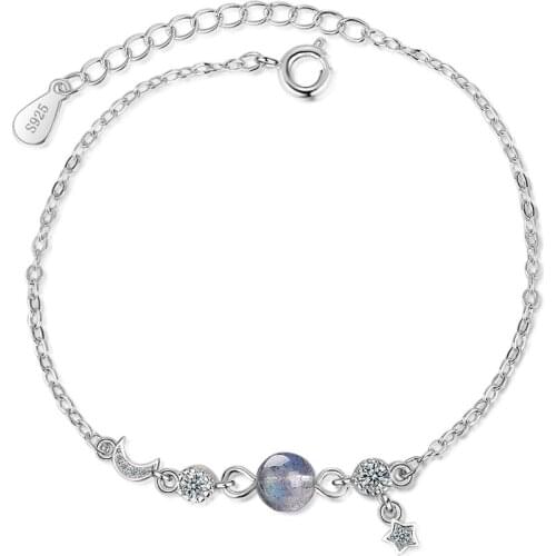 DIWENFU Solid Silver 925 Jewelry Bracelets for Women Fine Pulseira Feminina Pulseras De Ley 925 Mujer Crystal Bracelets Jewelry