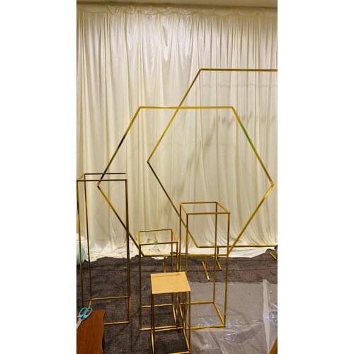 6 pcs/lot Lawn Background Iron Frame Wedding Marry Backdrop Arch Artificial Flower Rack Stand For Birthday Party Stage Decor