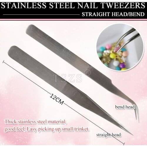 1pcs/lot Nail Art Acrylic Gel Picking Tool Rhinestones Gems Eyelash Nippers Tweezers