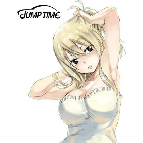 JumpTime 13cm x 8.8cm Anime Fairy Tail Girls Lucy Heartfilia Vinyl Wrap Sexy Girl Warrior Decal Car Racing Stickers