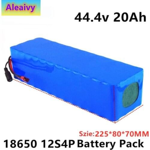 Aleaivy 44.4V 12S4P 20Ah 50.4V 21700 lithium battery pack for ebike electric car bicycle scooter wheelbarrow With balance 30A B