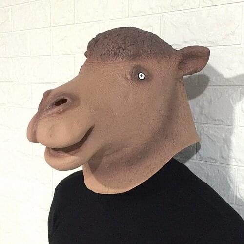 Camel Animal mask Halloween Costume Cute cartoon funny latex Cosplay Mask ball performance props dress up