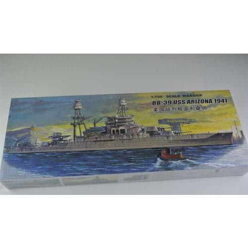 1:700 Scale Warship World War II BB-39 USS Arizona Battleship 1941 Plastic Assembly Model Electric Toy XC80918