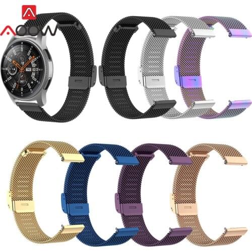 Milanese Strap 18mm 20mm 22mm Stainless Steel Band Quick Release Watchband Bracelet for Samsung Huawei Garmin Smart Watch Gold