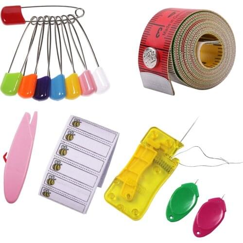 5pcs Sewing Sets Needle Threader&Sewing Ruler&Sewing Seam Ripper&Plastic Pin&Labels DIY Sewing Tools Accessories