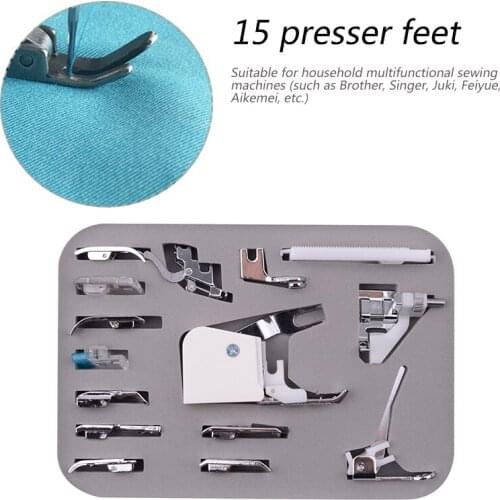 Set of 15-piece presser foot multifunctional sewing machine accessories sewing machine presser foot set with presser foot box