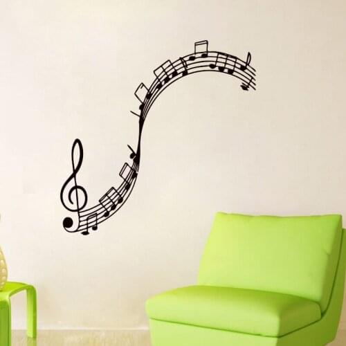 Wall Decals Music Note Music Songs Sound Melody Home Art Mural Design Vinyl Kids Nursery Baby Room Decor Wall Sticker Poster