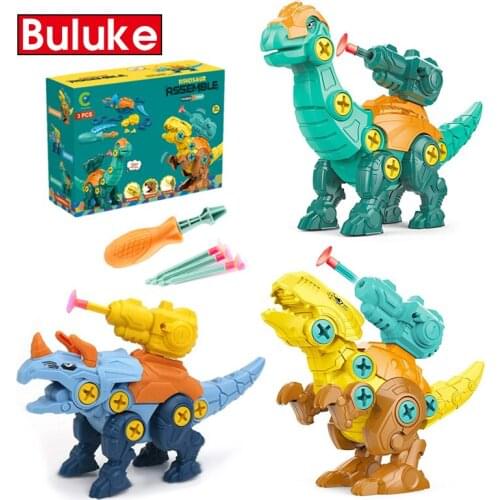 NEW DIY Disassembly Dinosaur Toy set screw Nut combination Early Educational Blocks Toys With Assemble Screw Toys for Kids gift