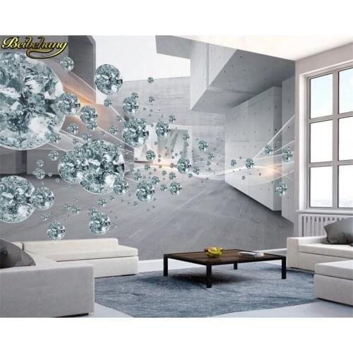 Beibehang papel de parede Custom wallpaper mural 3d stereo crystal ball abstract space architecture brick wall tv background