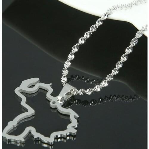 Stainless Steel Silver Color Venezuela Map Pendant Necklace Fashion Venezuelan Map Chain Jewelry