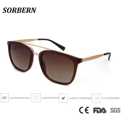 SORBERN 2019 Polarized Sunglasses Men Women Classic Retro Pilot Sun Glasses Brand Design Light TR90 Frames With Alloy Eyewear