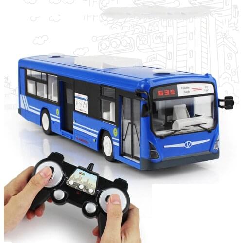 New RC Car 6 Channel 2.4G Remote Control Bus City Express High Speed One Key Start Function Bus with Realistic sound and Light