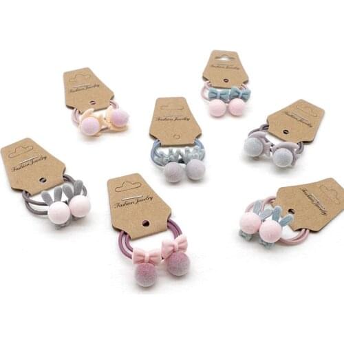 10pcs/lot Girls Sweet color small fish crown bunny Elastic Hair Rope Hair Tie Band Ponytail Holder Hair Accessories