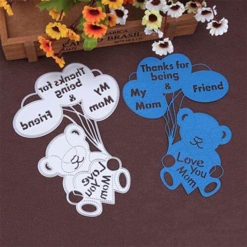 Thanks for Being My Mom & Friend Bear Metal Cutting DIes for DIY Scrapbooking Mothers Day Card Crafts Making 2021 New