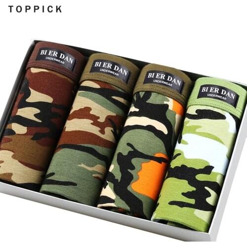 4PCS Camouflage Sexy boxer men underwear men Shorts Modal boxershorts mens underwear boxers hombre Underpants Men Trunk bokserki